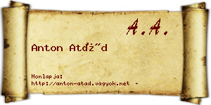 Anton Atád névjegykártya